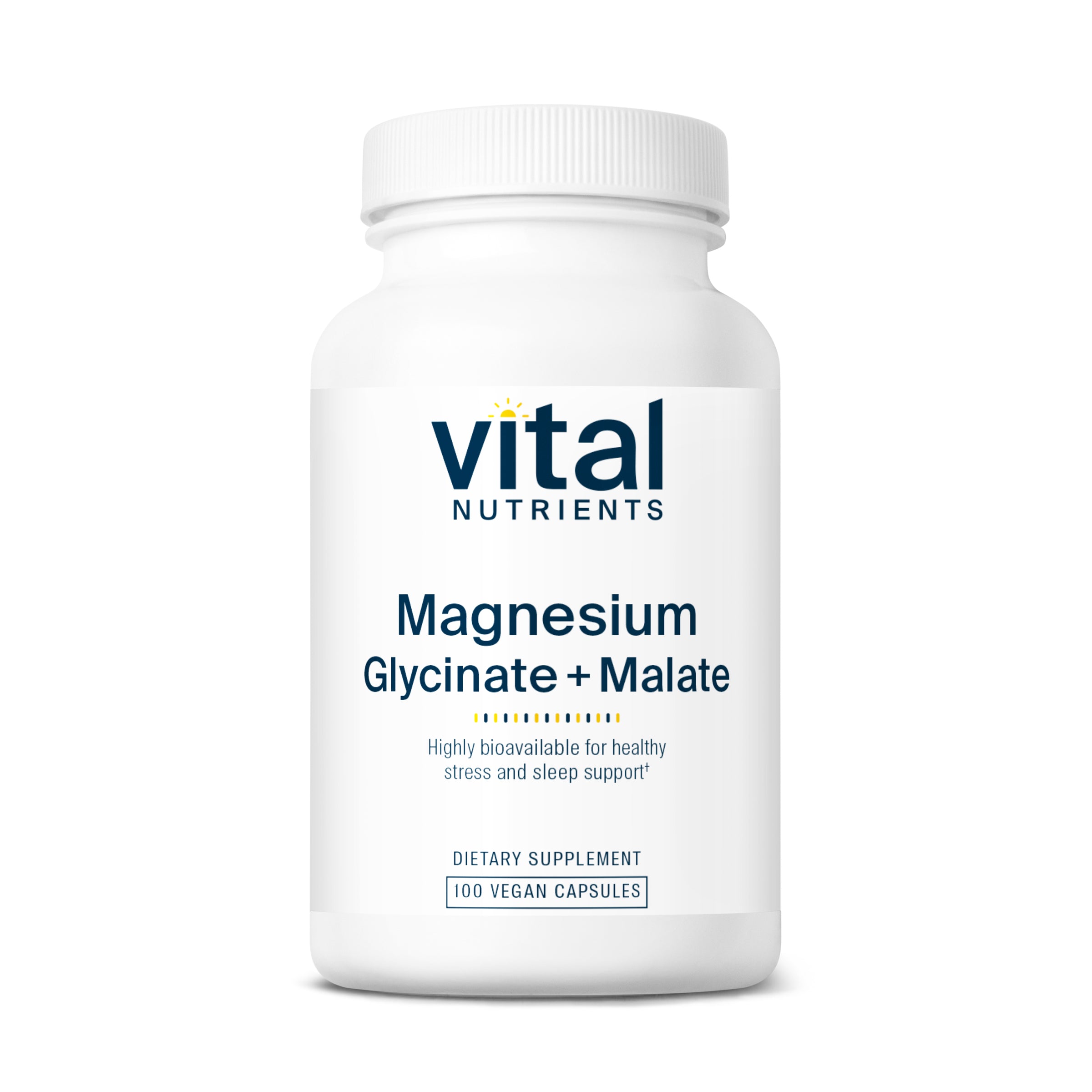 Vital Nutrients Magnesium Glycinate + Malate 100 vegan capsules.