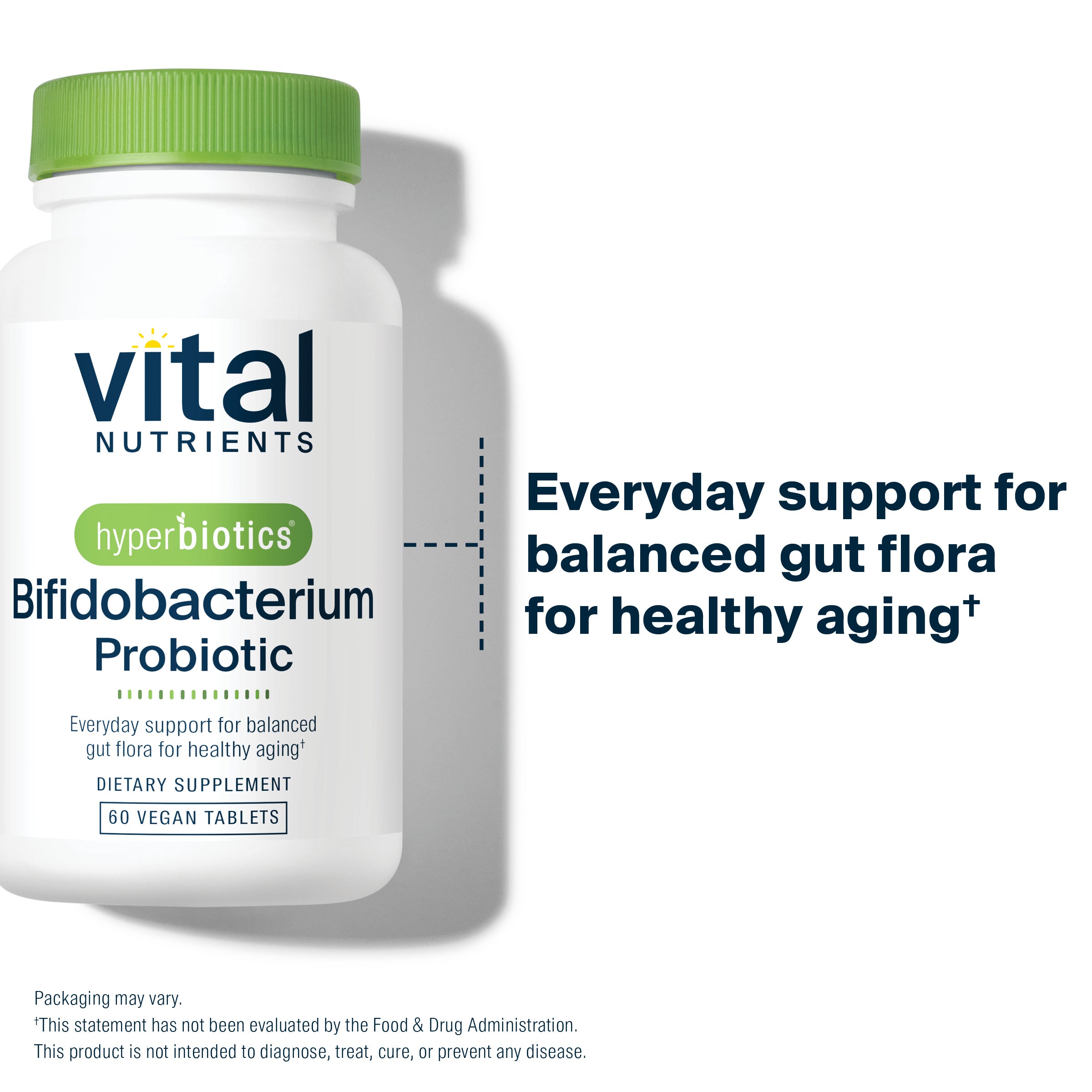 Hyperbiotics Bifidobacterium Probiotic everyday support for balanced gut flora for healthy aging.*
