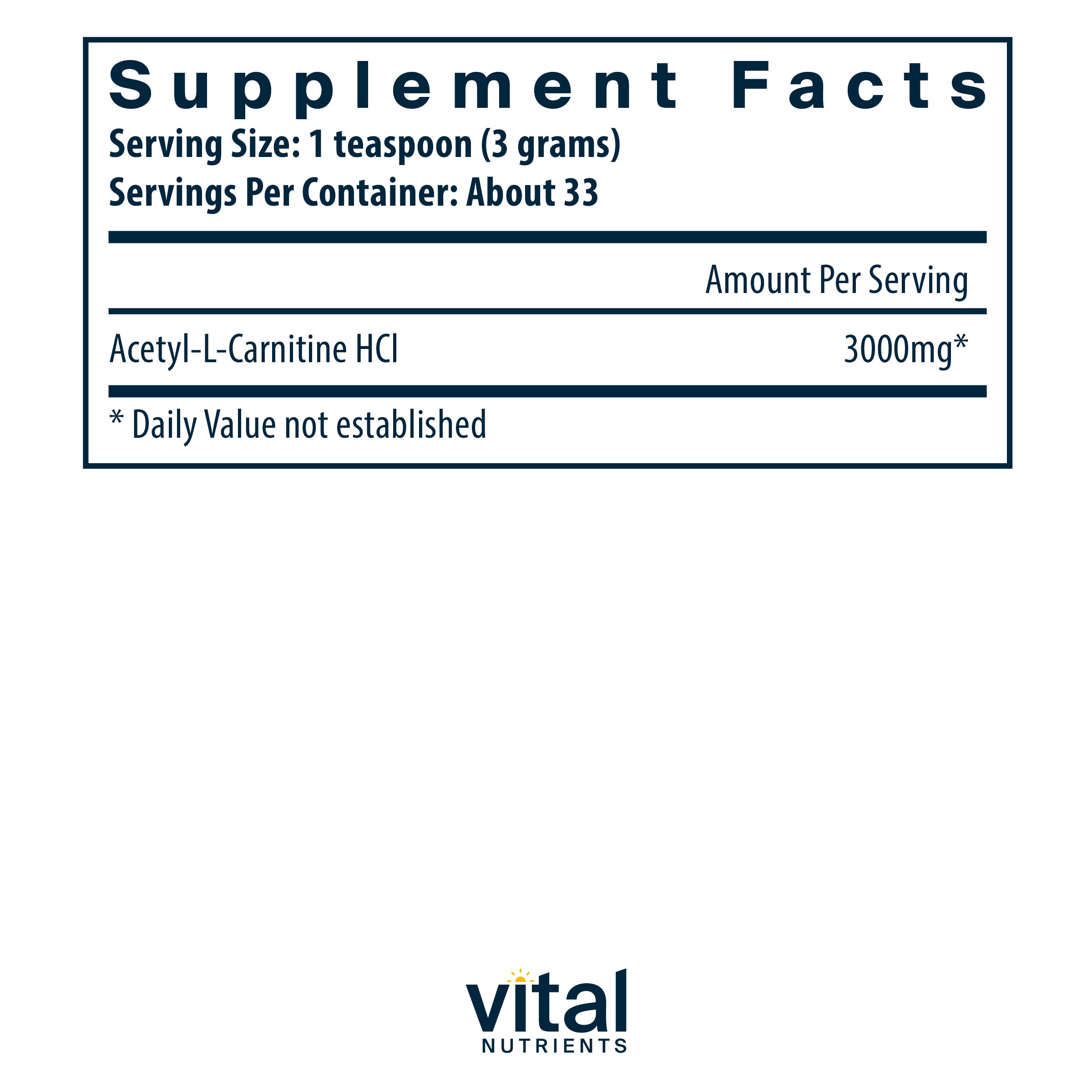 Vital Nutrients Acetyl L-Carnitine Powder Nutrients