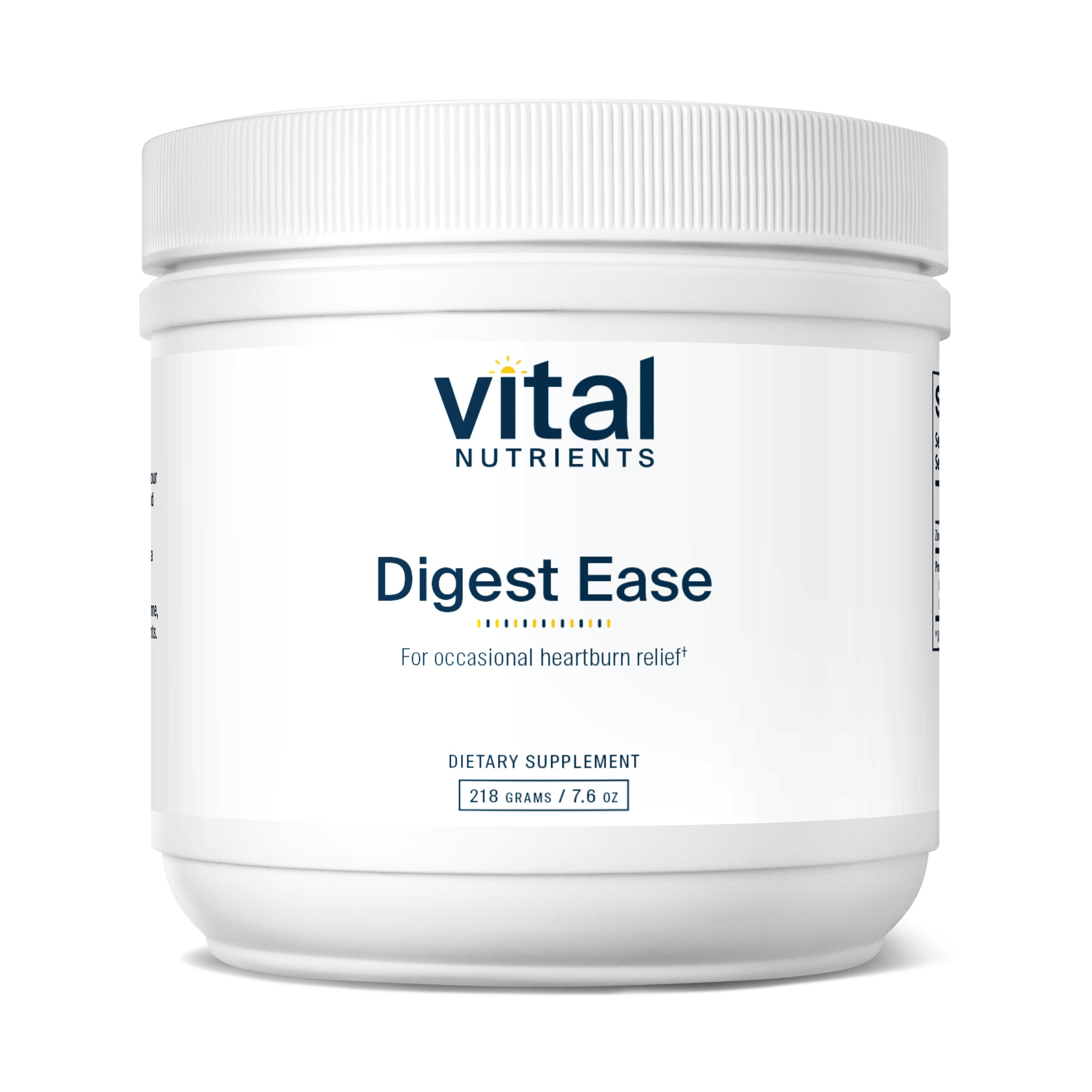 Vital Nutrients Digest Ease for heartburn relief.