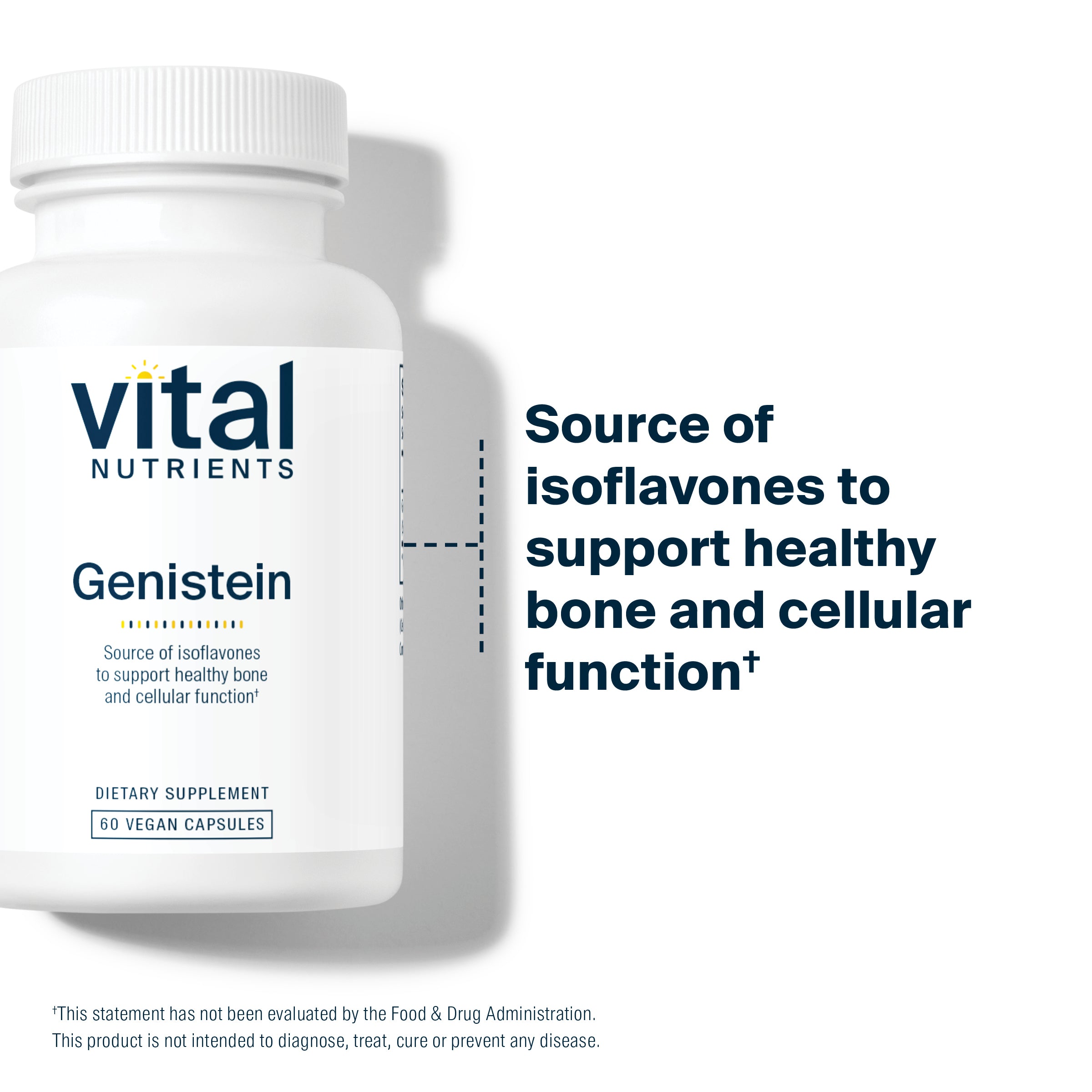 Vital Nutrients Genistein is a source of isoflavones to support healthy bone and cellular function.*
