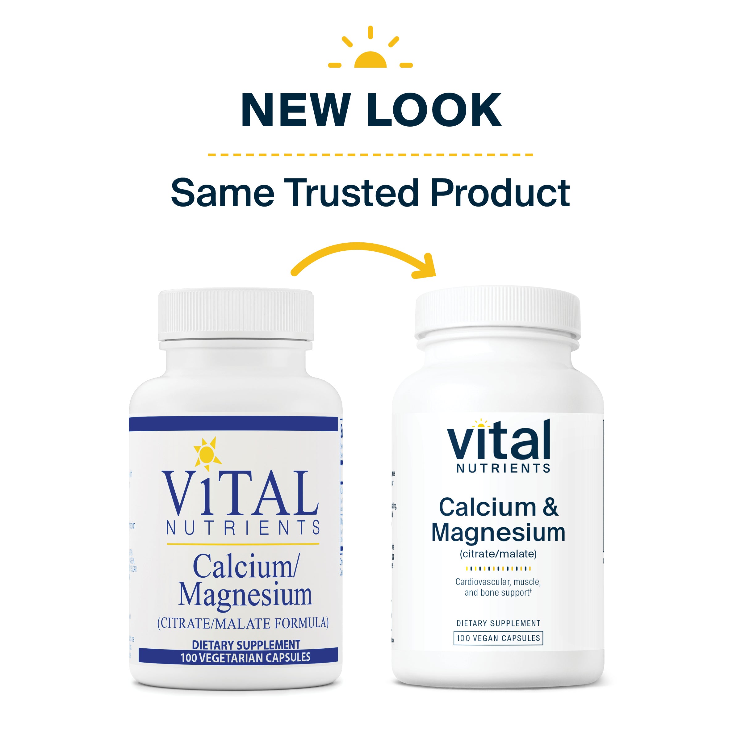 Same Trust Product with  New Look Vital Nutrients Calcium Magnesium Citrate /malate Formula