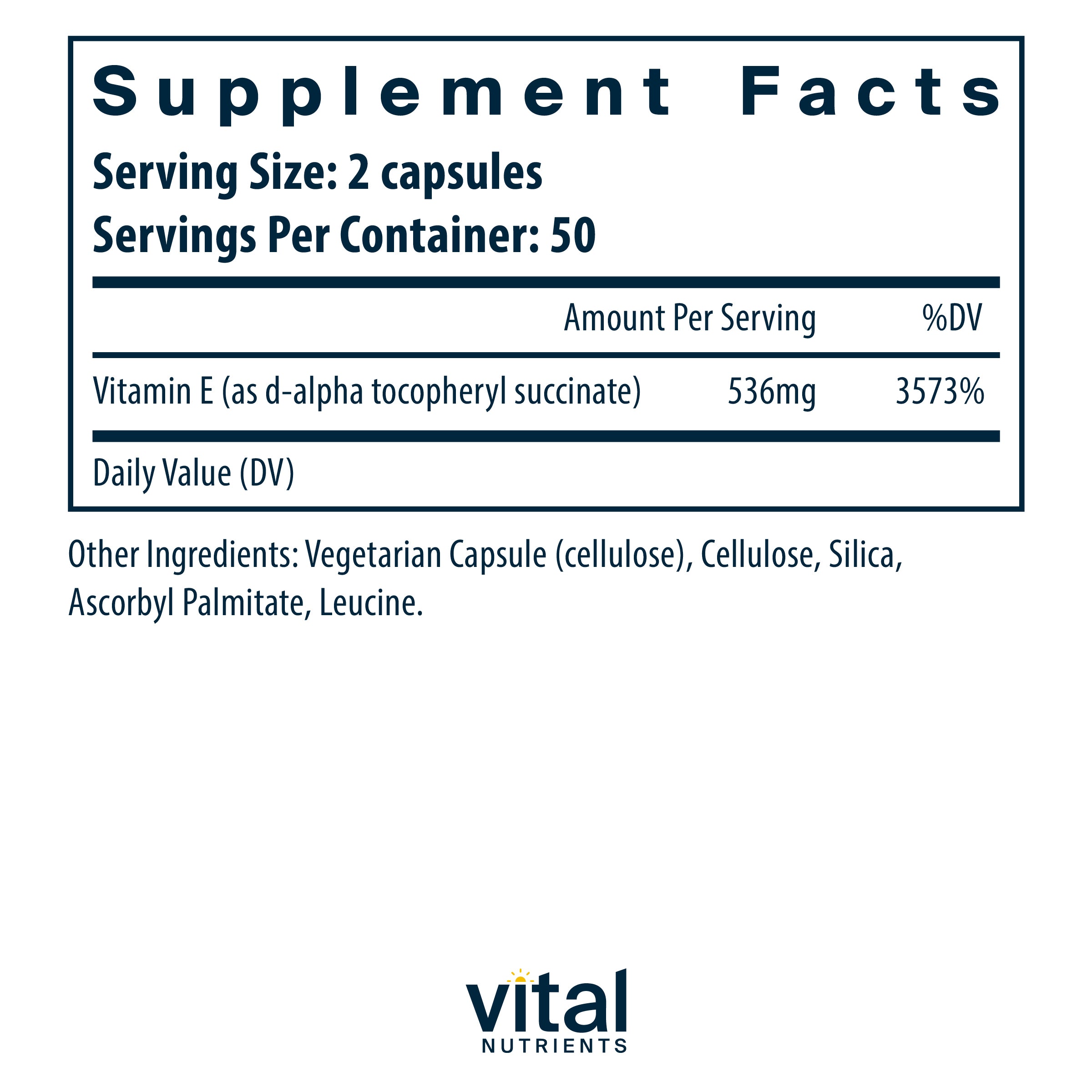Vitamin E Succinate (536mg alpha tocopheryl)