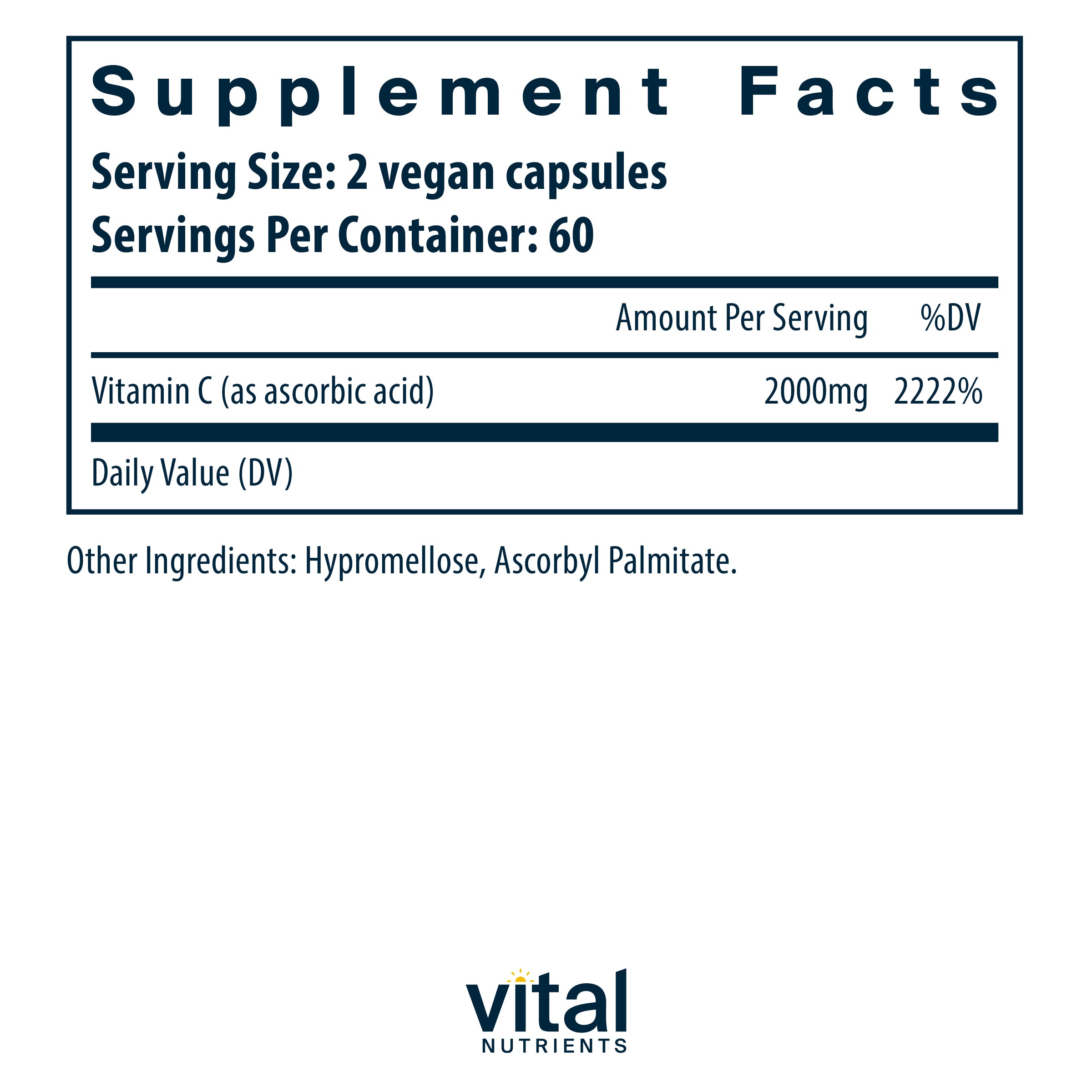 Vitamin C (100% pure ascorbic acid) 1000mg