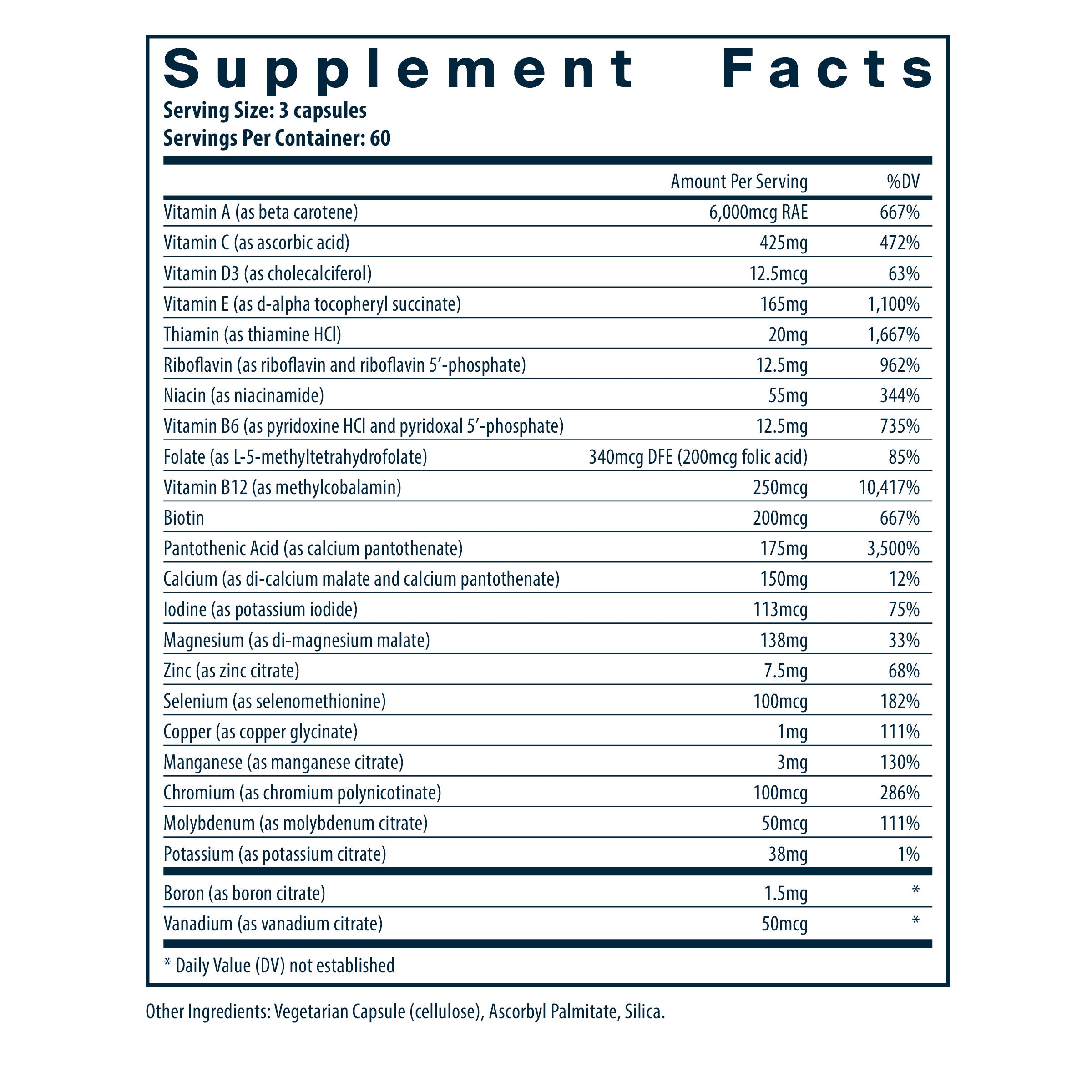 Multi Nutrient Formula Multi-Nutrients 2 | High Potency Multi-Vitamin/Mineral Supplement